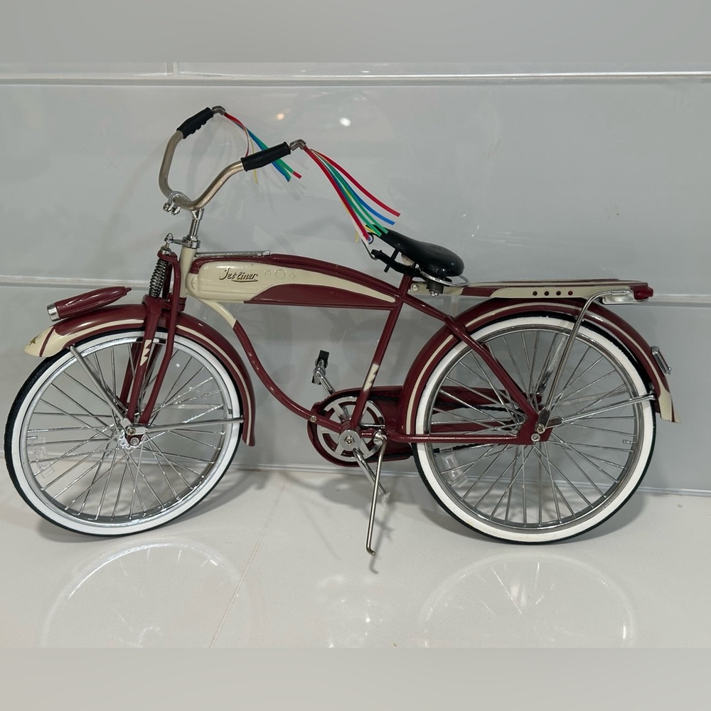 Rare Vintage Jet Liner Bicycle 1950s Boys Bike Cycle Metal Model Length: 11.5 " - Picture 2 of 15